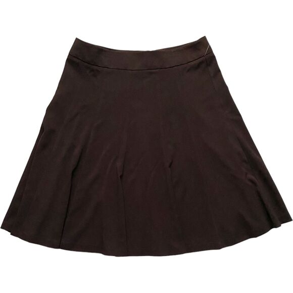 Womens Dressbarn Brown Flare Skirt Chevron Sleeveless Dress Knee Length Size 12 - Picture 7 of 9